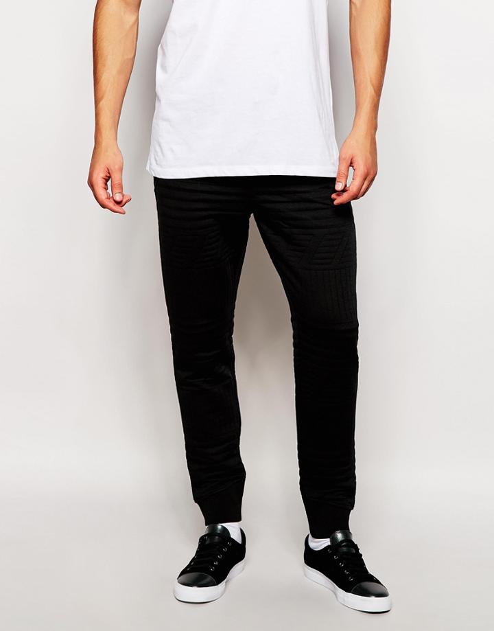 2xh Brothers Skinny Joggers With 3d Pattern - Black