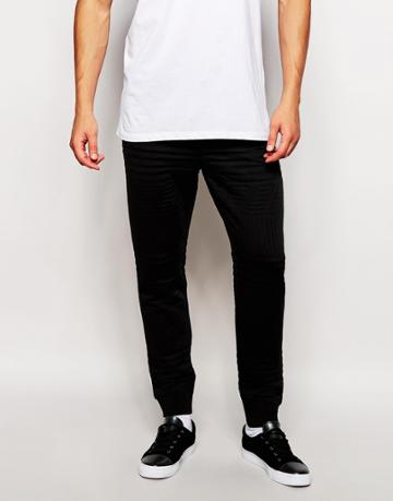 2xh Brothers Skinny Joggers With 3d Pattern - Black