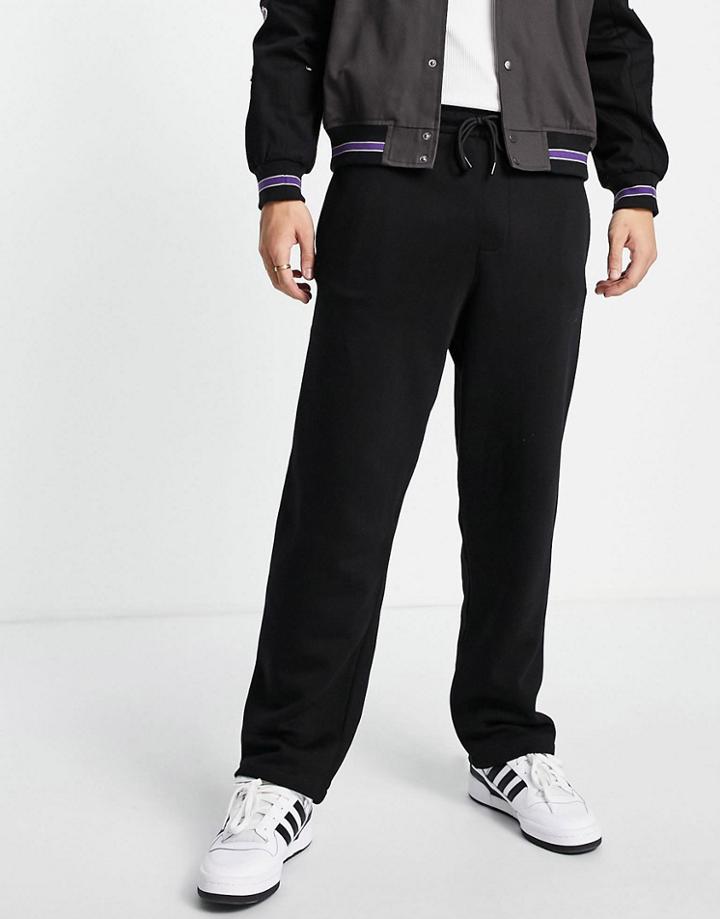 Bershka Oversized Wide Leg Sweatpants In Black