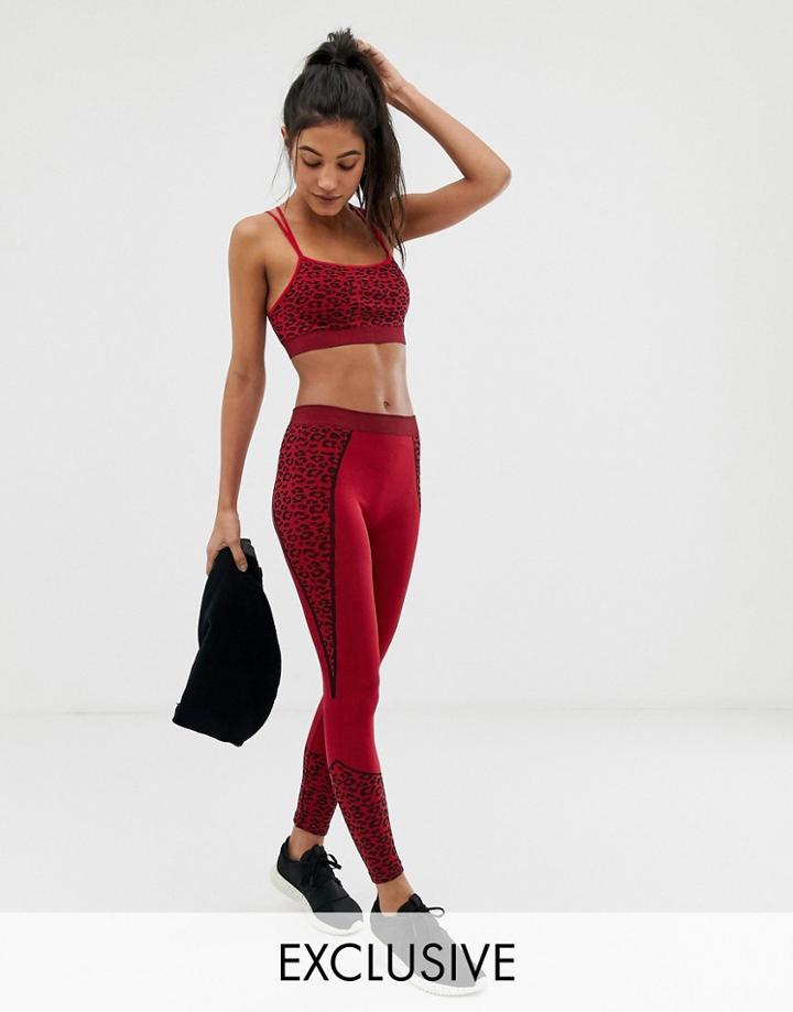 South Beach Seamless Red Leopard Leggings