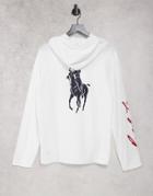 Polo Ralph Lauren Hooded Logo Long-sleeve Top In White