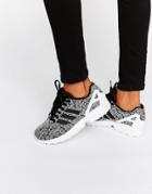 Adidas Originals Black Print Zx Flux Sneakers With Side Stripes - Multi