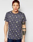 D-struct Banana Print Pocket T-shirt - Navy