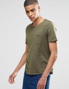 Selected Flase O-neck T-shirt In Green - Green