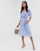 Capulet Tally Gingham Midi Dress - Blue