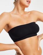 Dorina Flo Circular Knit Lightly Padded Bandeau Bralette In Black