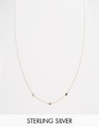 Asos Gold Plated Sterling Silver Station Heart Necklace - Gold Plated