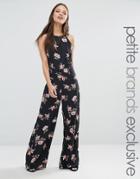 Fashion Union Petite Reece Allover Floral High Neck Jumpsuit - Multi
