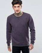 Scotch & Soda Sweatshirt With Raglan Sleeves And Contrast Cuff In Plumb Marl - Purple