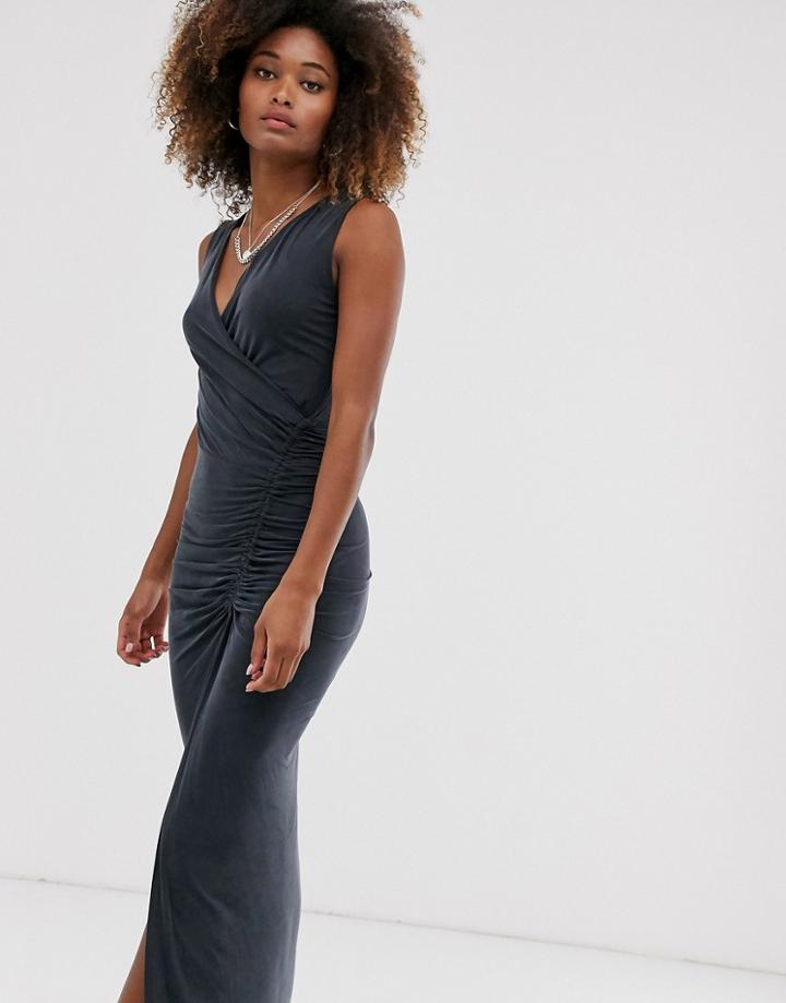 Allsaints Jacka Jersey Sleeveless Maxi Dress-black
