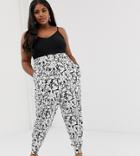 Asos Design Curve Harem Pants In Squiggle Print - Multi