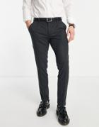 Jack & Jones Intelligence Smart Jersey Pants With Front Pleat In Dark Gray