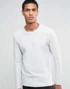 Selected Homme Ribbed Crew Neck Sweat - Gray