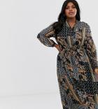 Only Curve Scarf Print Maxi Dress