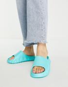 Topshop Pye Mule Slider Sandal In Teal-blue