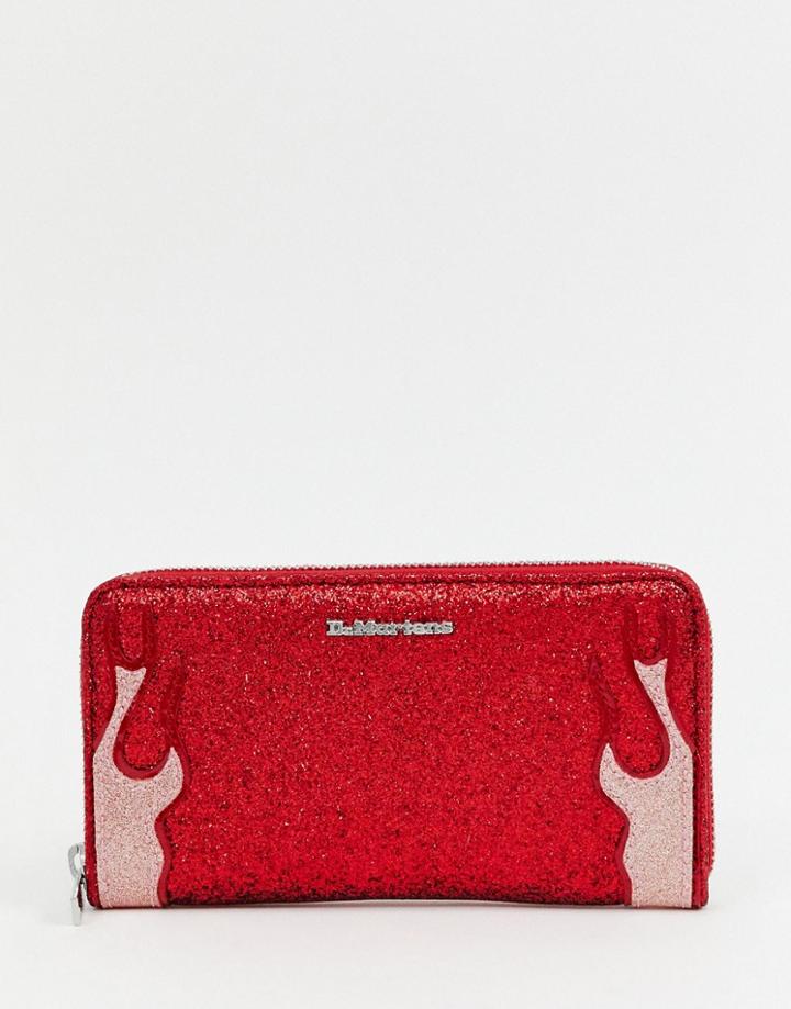 Dr Martens Red Glitter Flames Ladies' Wallet - Red