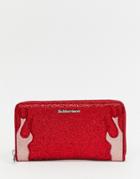 Dr Martens Red Glitter Flames Ladies' Wallet - Red