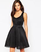 Little Black Dress Zooey Dress In Mesh Fabric - Black