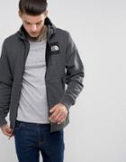 The North Face Fine Zipthru Hoodie Box Logo In Dark Gray Marl - Gray