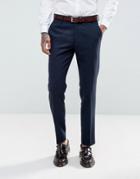 Gianni Feraud Slim Fit Navy Herringbone Suit Pants - Navy