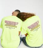Collusion Unisex Programming Graphic Oversized T-shirt In Neon Yellow