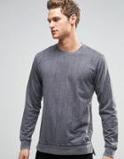 Only And Sons Striped Sweat With Dropped Hem - Light Gray Marl