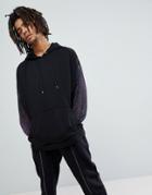 Asos Oversized Hoodie With Iridescent Glitter Lace Sleeves - Black