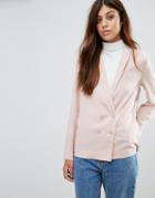 New Look Crepe Double Breasted Soft Blazer - Pink