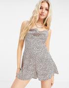Outrageous Fortune Cowl Neck Romper In Multi