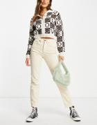 Kickers Wide Leg Pants With Embroidered Pocket Logo In Cord - Part Of A Set-neutral