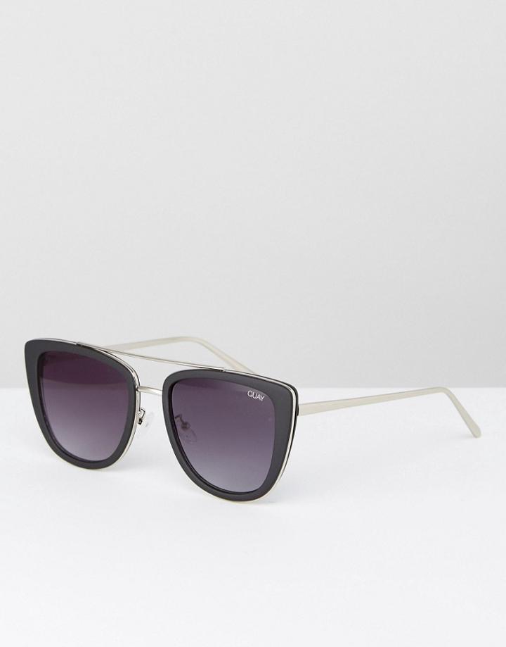 Quay Australia French Kiss Cat Eye Sunglasses In Black - Black