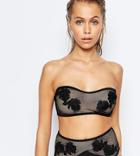 Wolf & Whistle Lace Bandeau Bikini Top B/c - E/f Cup - Black