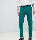 Asos Design Tall Wedding Skinny Suit Pants In Forest Green - Green