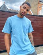 River Island Nylon Panel T-shirt In Blue-blues