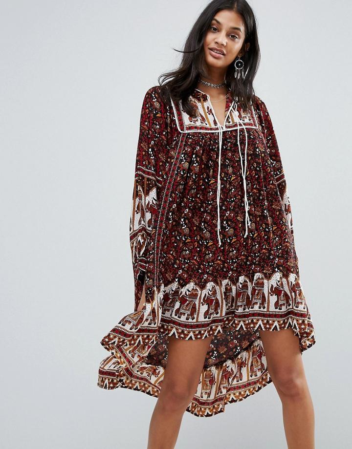 Raga Arabian Nights Boho Dress - Brown