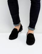 Dead Vintage Penny Loafers In Black Suede - Black