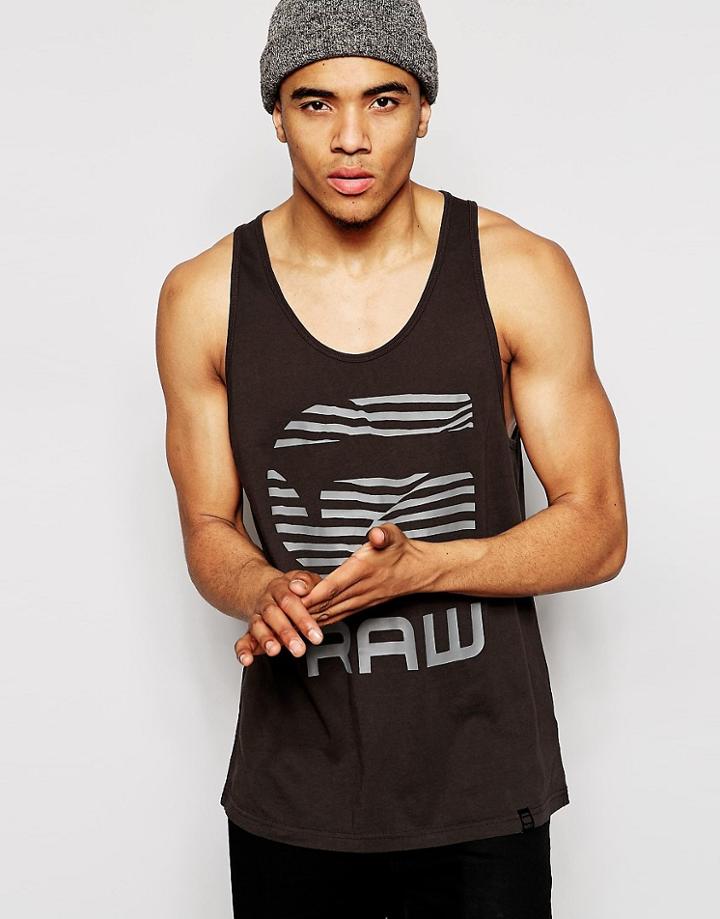 G-star Tank Emiyen Relaxed Fit G Raw Print - Raven