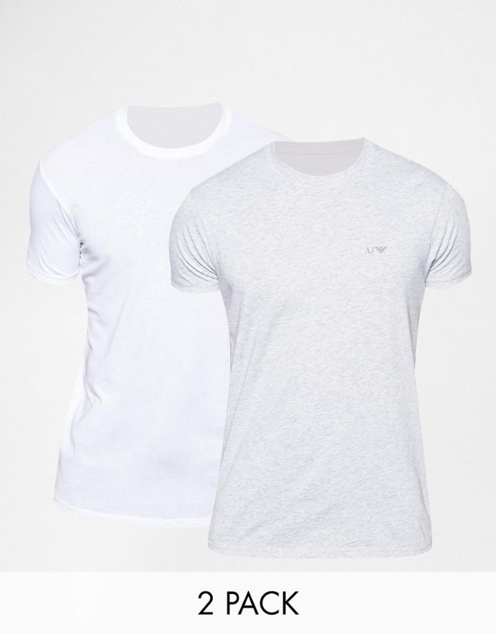 Armani Jeans T-shirt With Crew Neck 2 Pack - White