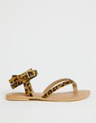 Asos Design Fix It Leather Flat Sandals - Brown