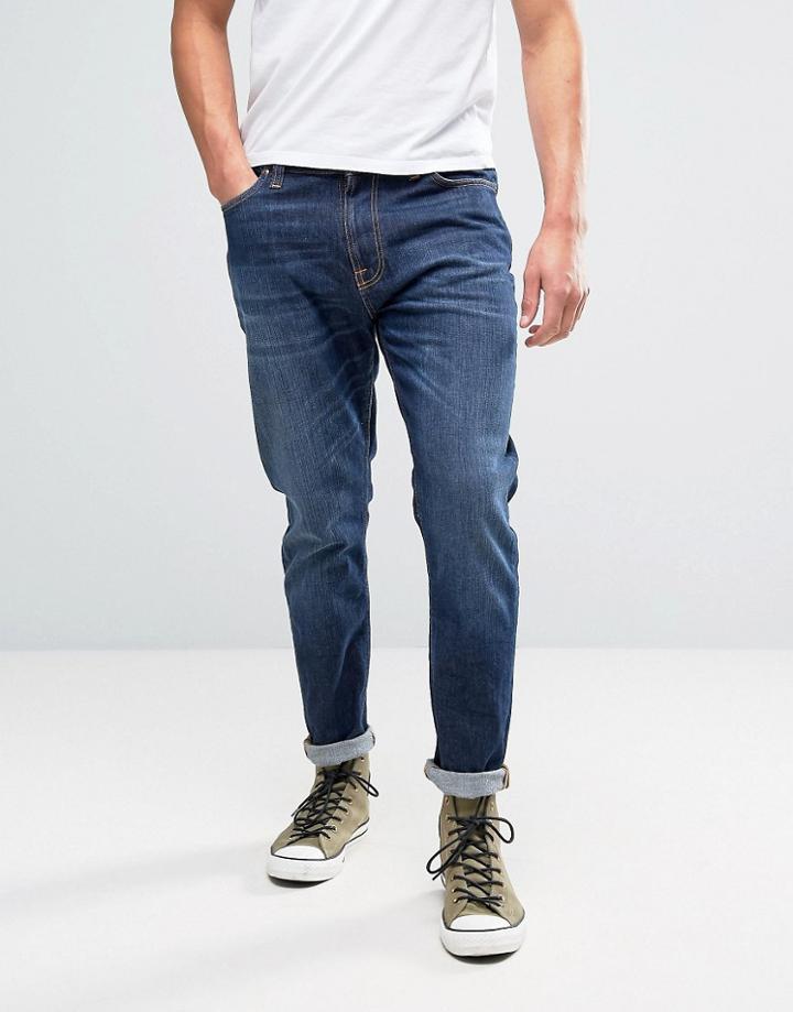 Nudie Jeans Co Brute Knut Jean Blue Suede Wash - Blue