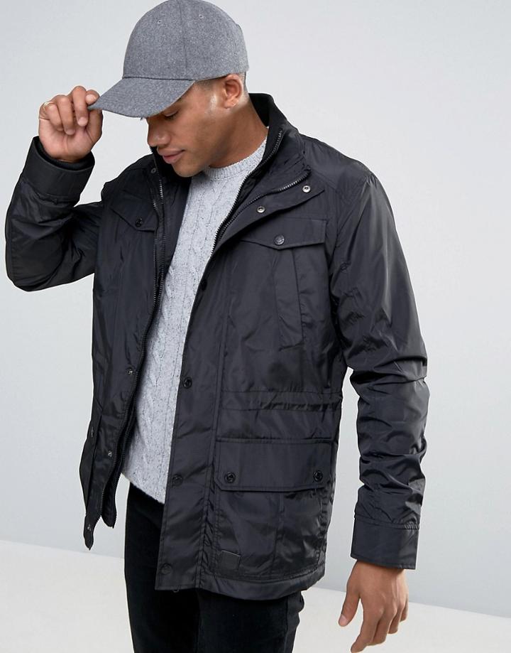 Threadbare Pocket Layered Jacket - Black