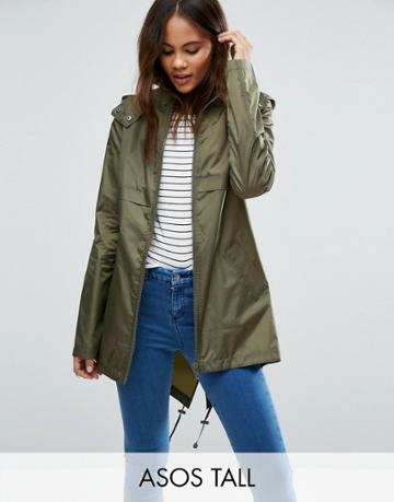 Asos Tall Pac A Trench - Green