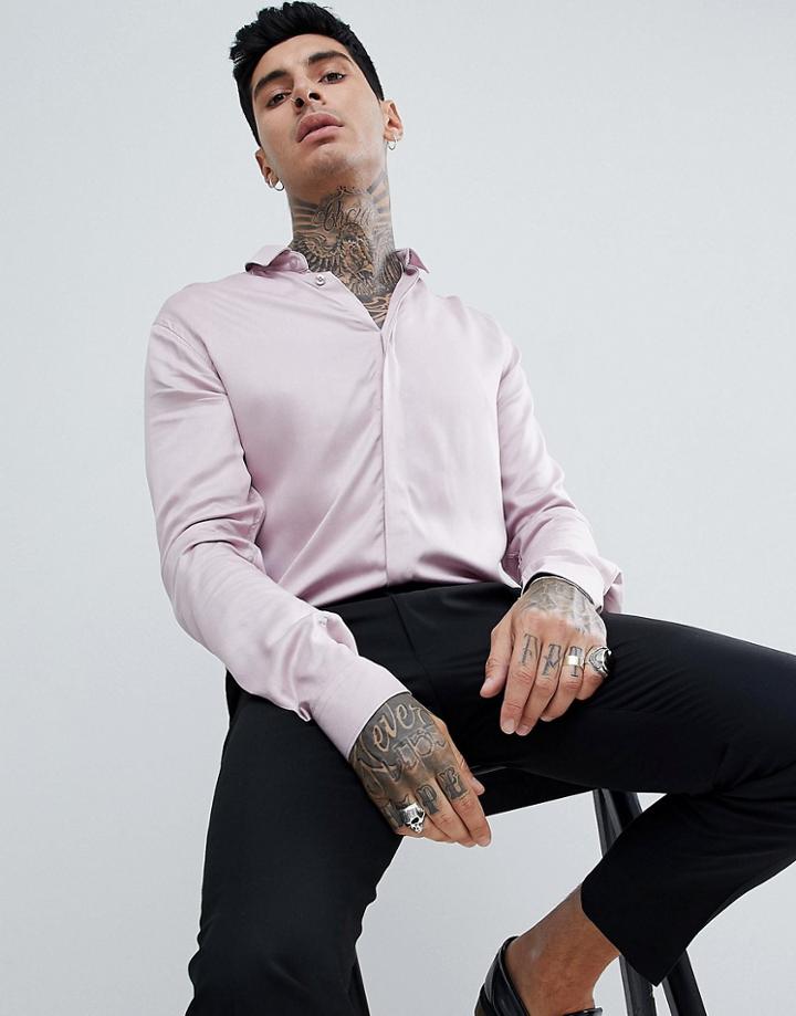 Twisted Tailor Shirt In Pink Viscose - Pink