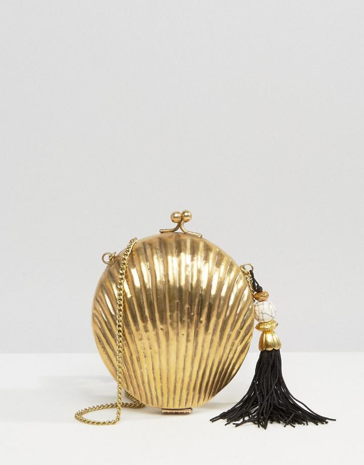 Park Lane Handmade Etched Shell Bag - Gold