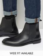 Asos Chelsea Boots In Leather - Wide Fit Available - Black