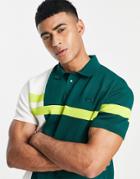 River Island Short Sleeve Slim Ottoman Polo In Green