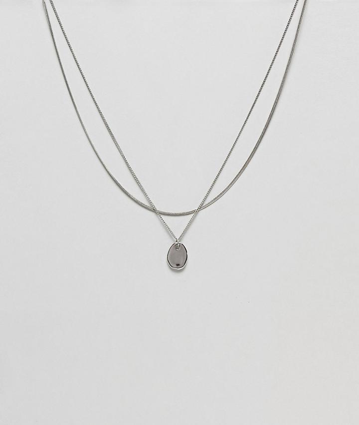 Designb Silver Pendant Necklace With Chain In 2 Pack Exclusive To Asos - Silver