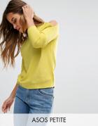 Asos Petite Sweater With Cold Shoulder - Yellow