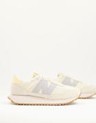 New Balance 237 Mesh Sneakers In Cream And Gray-white