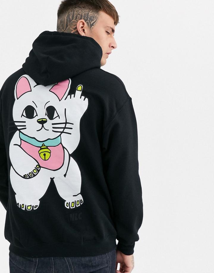 New Love Club Cat Back Print Sweater